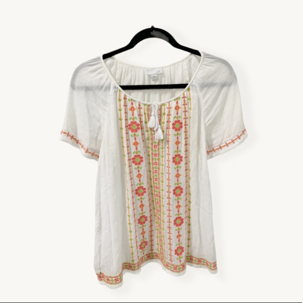 J.Jill Bohemian styled Embroidered Blouse Sz S